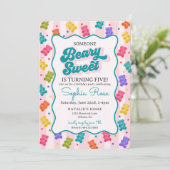 Beary Sweet Candy Gummy Bear Birthday Invitation 招待状 (スタンド正面)