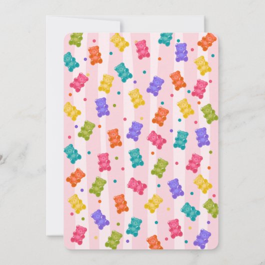 Beary Sweet Candy Gummy Bear Birthday Invitation 招待状 (裏面)