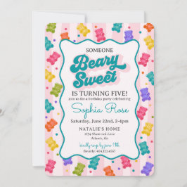 Beary Sweet Candy Gummy Bear Birthday Invitation 招待状