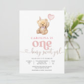 Beary Sweet First Birthday Invitation 招待状 (スタンド正面)