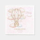 Beary Sweet Hot Air Balloon 1st Birthday スタンダードカクテルナプキン (正面)