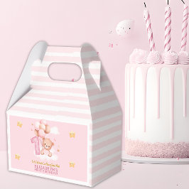 Beary Sweet One Birthday | Pink Boho Bear  フェイバーボックス