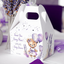 Beary teddy bear purple baby shower 感謝してい you