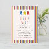 Beary Wait Gummy Bears Baby Shower Invitation 招待状 (スタンド正面)