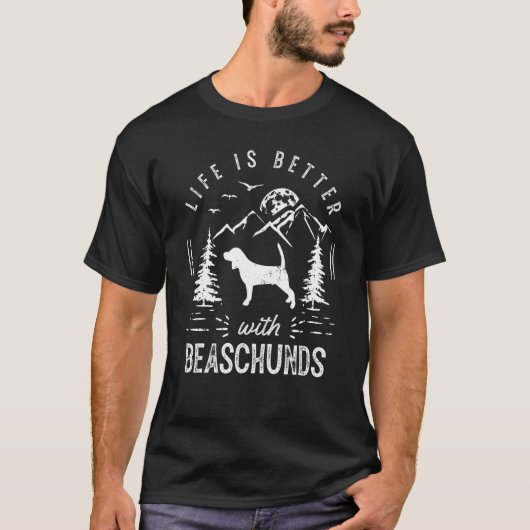 Beaschundsライフより良いママパパ犬 Tシャツ (正面)