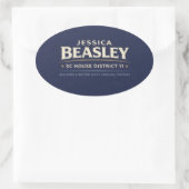Beasley for SC House District 11 楕円形シール (バッグ)