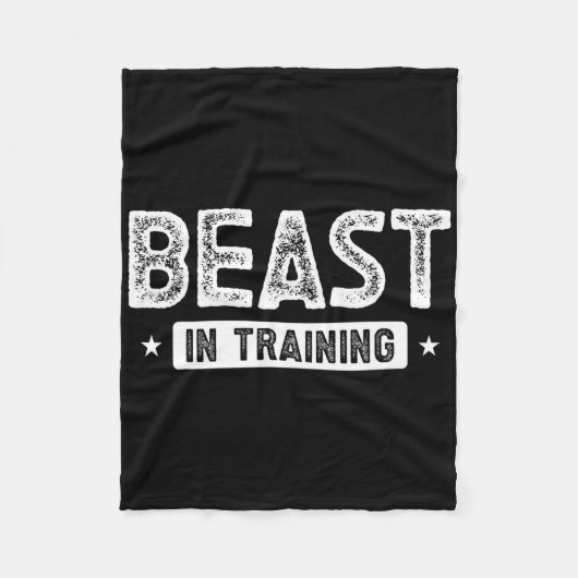 Beast In Training Bodybuilding  フリースブランケット (正面)