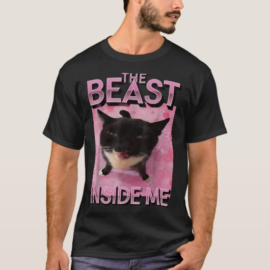 Beast Inside Me 猫ミーム Tシャツ (正面)