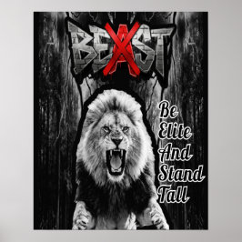 BEAST Lion Print, Value Poster Paper (Semi-Gloss) ポスター