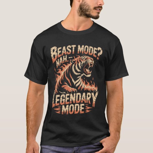 Beast Mode Nah Legendary Mode Tiger Illustration Tシャツ (正面)