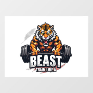 Beast Mode On - フィットネスワークアウトTシャツデザイン ウィンドウサイン