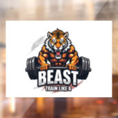 Beast Mode On – Fitness Workout T-Shirt Design ウィンドウサイン (シート2)