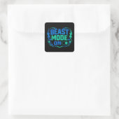 Beast Mode ON – Gym Activation Power スクエアシール (バッグ)