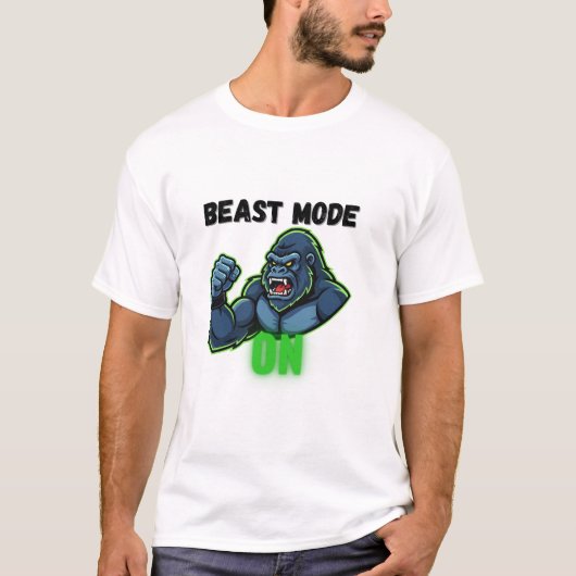 Beast Mode On – Motivational Gym Tシャツ (正面)