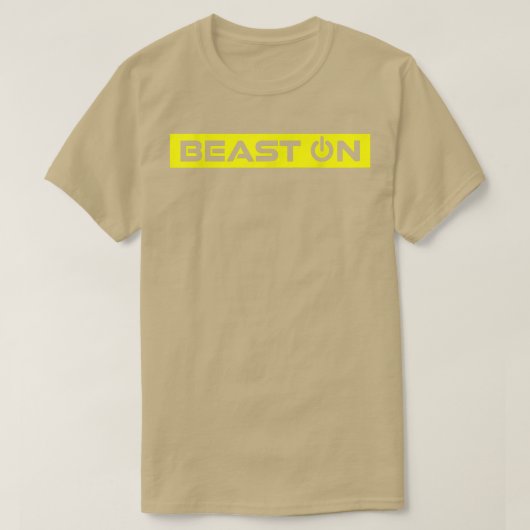 Beast On Yellow Gym Fitness Workout Gym Saying Mot Tシャツ (デザイン正面)