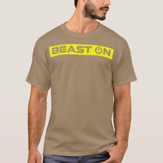 Beast On Yellow Gym Fitness Workout Gym Saying Mot Tシャツ