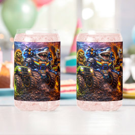Beast riders shark monster truck party glassware s ガラス缶