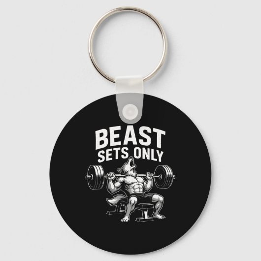 Beast Sets Only Wolf Gym Workout Fitness Bodybuild キーホルダー (正面)