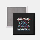 Beast Silverback Deadlift Gym Jokes Gorilla Workou マグネット (正面/裏面)