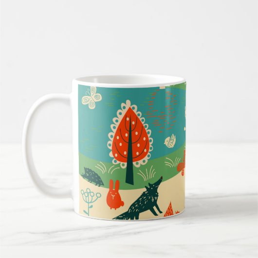 Beastesの背景:抽象芸術ヴィンテージ概念 コーヒーマグカップ (左)
