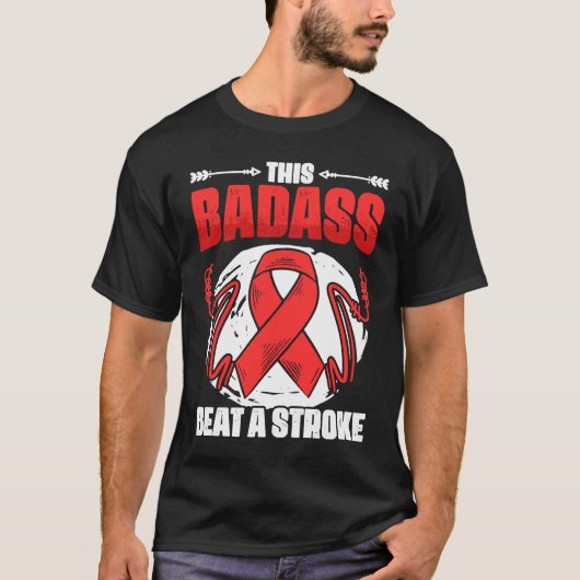 Beat A Stroke Survivor Red Ribbon Stroke Awareness Tシャツ (正面)