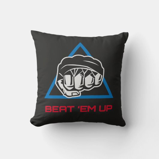 Beat Em Up Fighter Martial Arts Gaming Design クッション (正面)
