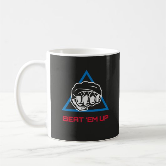 Beat Em Up Fighter Martial Arts Gaming Design コーヒーマグカップ (左)