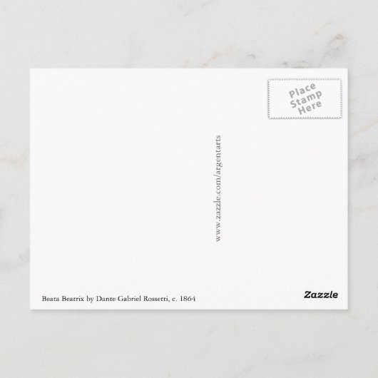 Beata Beatrix by Dante Gabriel Rosseti ポストカード (裏面)
