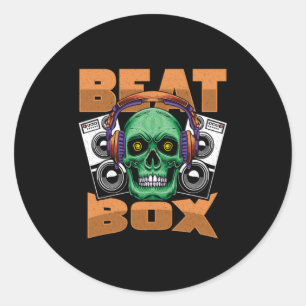 Beatboxスカル音楽DJラップのヒップホップ音楽サウンドギフト ラウンドシール