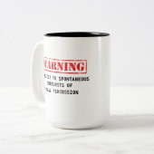 Beatboxerのコーヒー・マグの警告 ツートーンマグカップ (正面左)