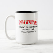 Beatboxerのコーヒー・マグの警告 ツートーンマグカップ (左)