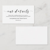 Beatiful モダン Black Our 結婚 Webサイト詳細 エンクロージャーカード (正面/裏面)