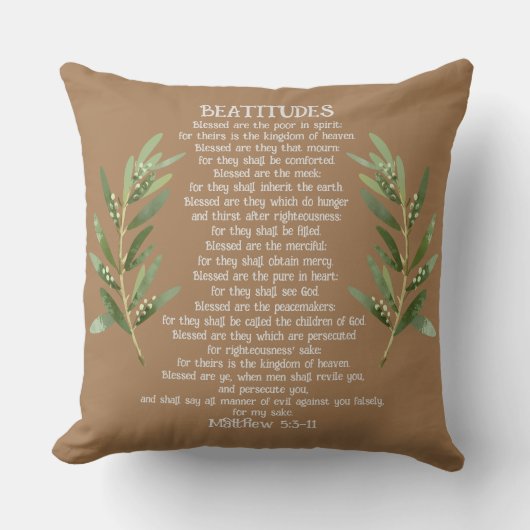 Beatitudes & Olive Branches Matthew 5:3-11 クッション (正面)