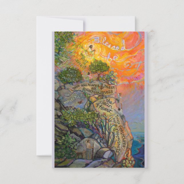 Beatitutudes祈りの言葉カードサーモンオンザ山 (正面)