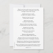 Beatitutudes祈りの言葉カードサーモンオンザ山 招待状 (裏面)