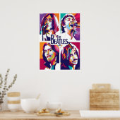 beatles, classic rock, vintage band, british music ポスター (キッチン)