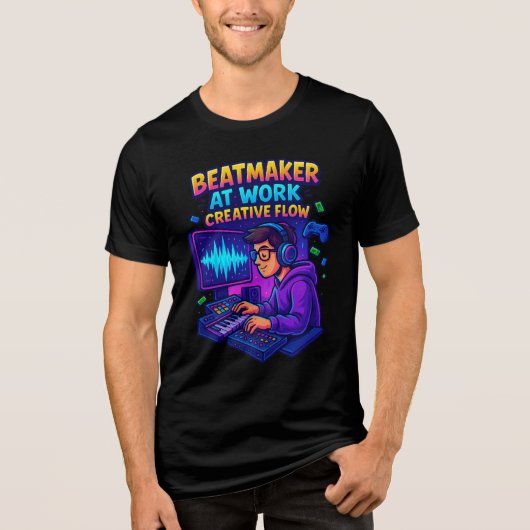 “Beatmaker at Work – Creative Flow T-Shirt” トライブレンドTシャツ (正面)