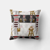 Beatnik Sock Monkey詩パーティーおもしろいマンガアート クッション (裏面)