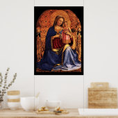 Beato Angelicoによる子どもと聖人とのヴァージン ポスター (キッチン)