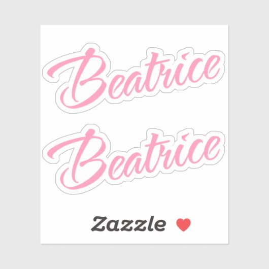 Beatrice装飾名(ピンクx2) シール (シート)
