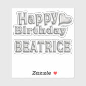 Beatrice Happy Birthday silver Aufkleber Sticker シール (シート)