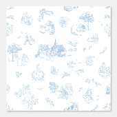 Beatrix Peter the Rabbit Toile Chinoiserie Blue  壁紙 (正面)