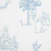 Beatrix Peter the Rabbit Toile Chinoiserie Blue  壁紙 (縫い目)