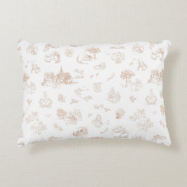 Beatrix Peter the Rabbit Toile Chinoiserie Brown アクセントクッション