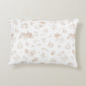 Beatrix Peter the Rabbit Toile Chinoiserie Brown アクセントクッション (裏面)