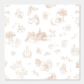 Beatrix Peter the Rabbit Toile Chinoiserie Brown 壁紙 (正面)