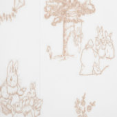 Beatrix Peter the Rabbit Toile Chinoiserie Brown 壁紙 (縫い目)