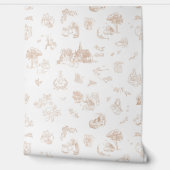 Beatrix Peter the Rabbit Toile Chinoiserie Brown 壁紙 (ほどく)