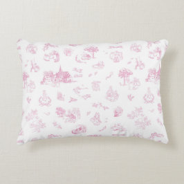 Beatrix Peter the Rabbit Toile Chinoiserie Pink アクセントクッション