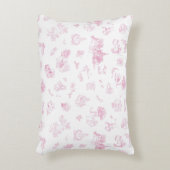 Beatrix Peter the Rabbit Toile Chinoiserie Pink アクセントクッション (正面(垂直))